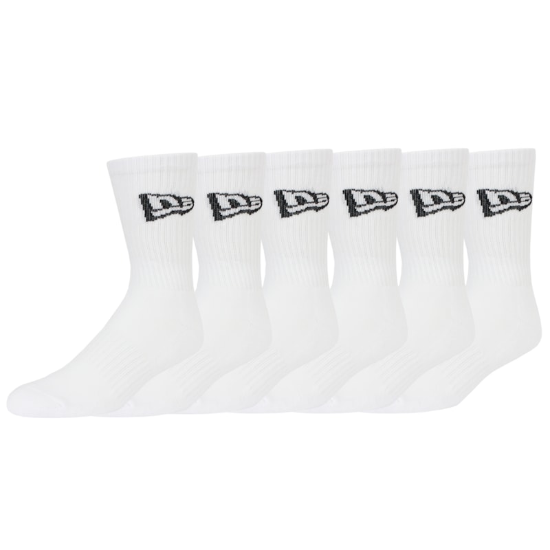 Meia New Era Crew Kit com 6 Pares White Importada