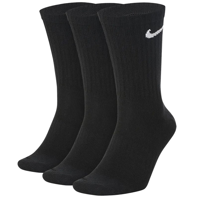 Meia Nike Everyday Cotton Lightweight Kit com 3 pares Black
