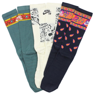 Meia Nike SB Everyday Max Lightweight Kit com 3 Pares