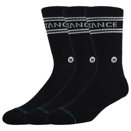 Meia Stance Basic 3 Black Kit com 3 Pares