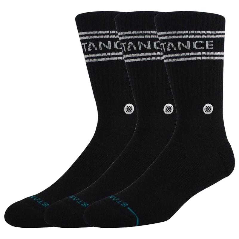 Meia Stance Basic 3 Black Kit com 3 Pares