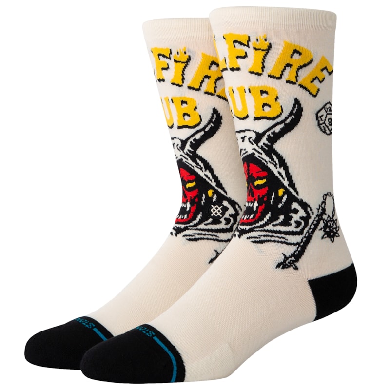 Meia Stance Collab Stranger Things Hellfire Vintage White
