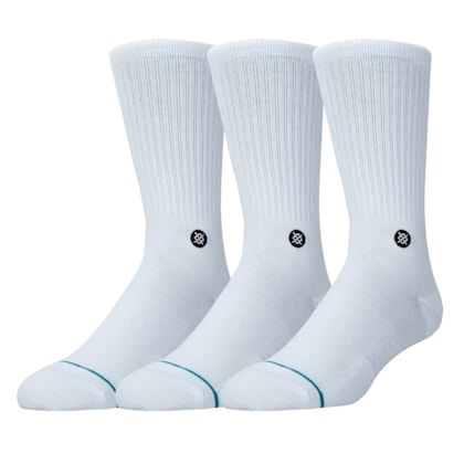 Meia Stance Icon White Kit com 3 Pares Meia Stance Icon White Kit com 3 Pares