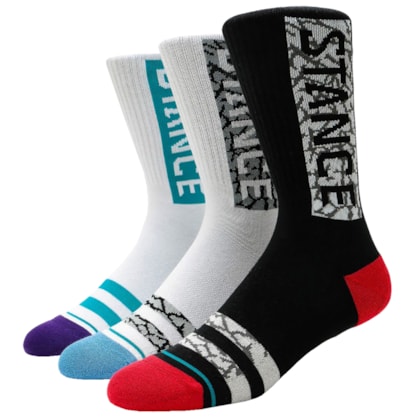 Meia Stance The OG 3 Multicor Kit com 3 pares Meia Stance The OG 3 Multicor Kit com 3 pares