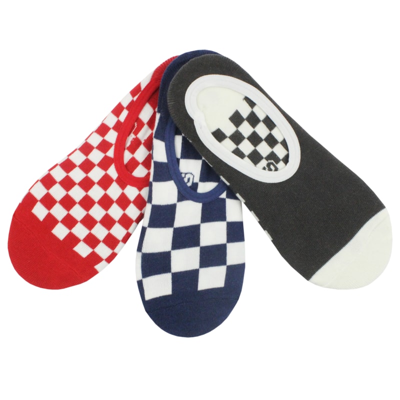 Meia Vans Check Canoodle Black Kit com 3 Pares Importado