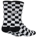 Meia Vans Checkerboard Crew II Black White Check