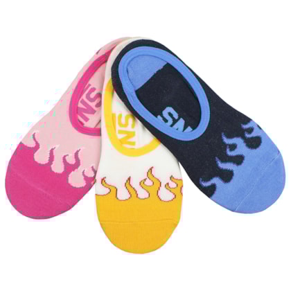 Meia Vans Fuego Tranquil Blue Kit com 3 Pares