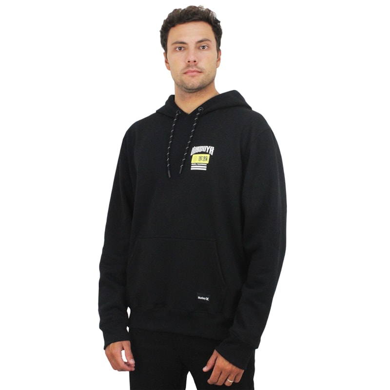 Moletom Canguru Hurley x Shibuya Escama Black