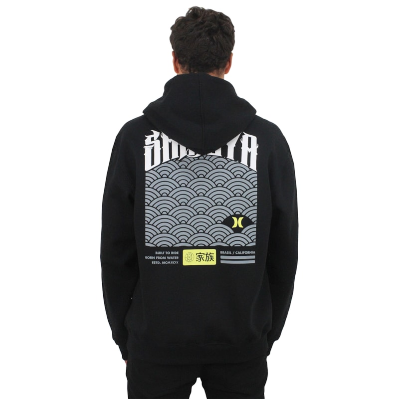 Moletom Canguru Hurley x Shibuya Escama Black