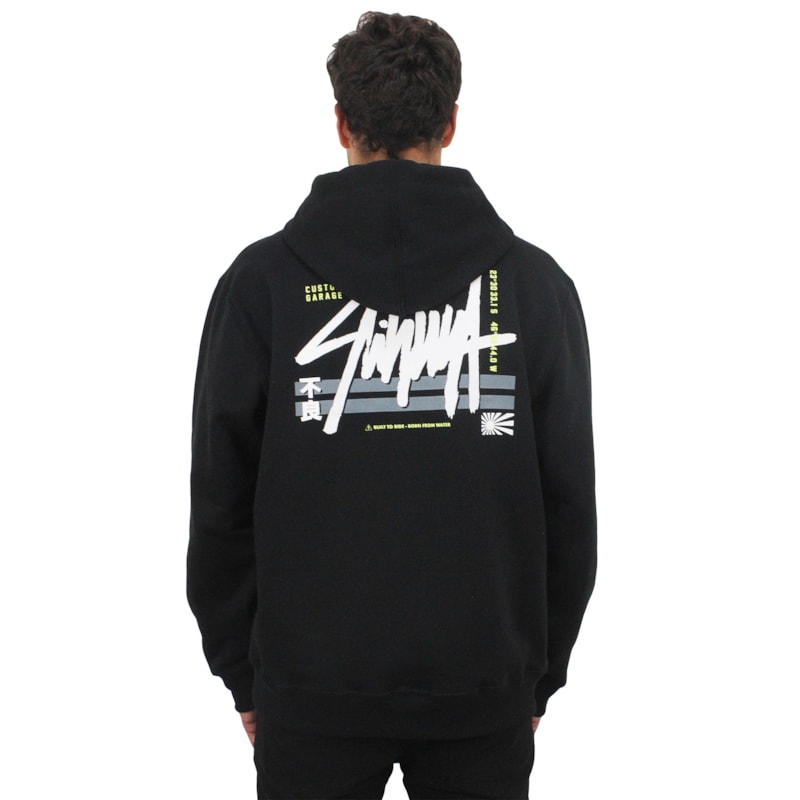 Moletom Canguru Hurley x Shibuya Signature Block Party Black