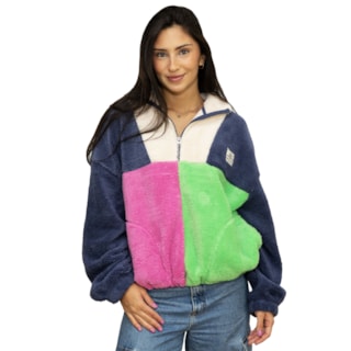 Moletom Fleece Rip Curl Block Party Polar Navy Importado