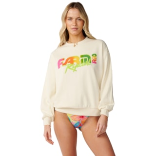 Moletom Rip Curl x Farm Rio Tropical Groove Oversize Crew Vanilla