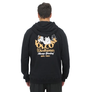 Moletom Volcom Canguru Grindit Preto