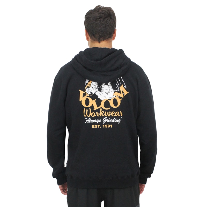 Moletom Volcom Canguru Grindit Preto