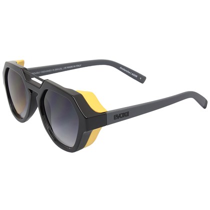 Óculos de Sol Evoke Avalanche AG08 Black Shine Lemon Cool Grey Gray Gradiente