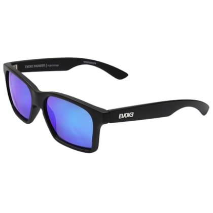 Óculos de Sol Evoke Thunder A14S Black Matte Silver Blue Mirror