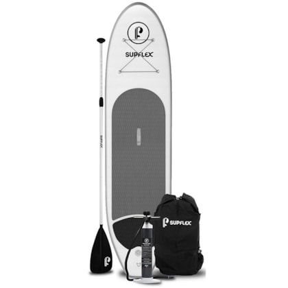 PRANCHA DE STAND UP PADDLE INFLÁVEL SUPFLEX STANDARD 10 CINZA E BRANCA PRANCHA DE STAND UP PADDLE INFLÁVEL SUPFLEX STANDARD 10 CINZA E BRANCA