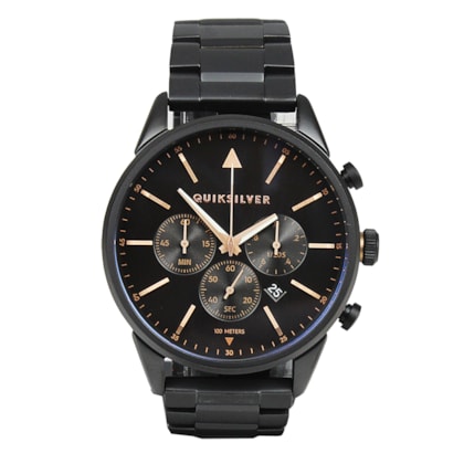 Relógio Quiksilver The Timebox Chrono Metal Black Rose Gold Relógio Quiksilver The Timebox Chrono Metal Black Rose Gold