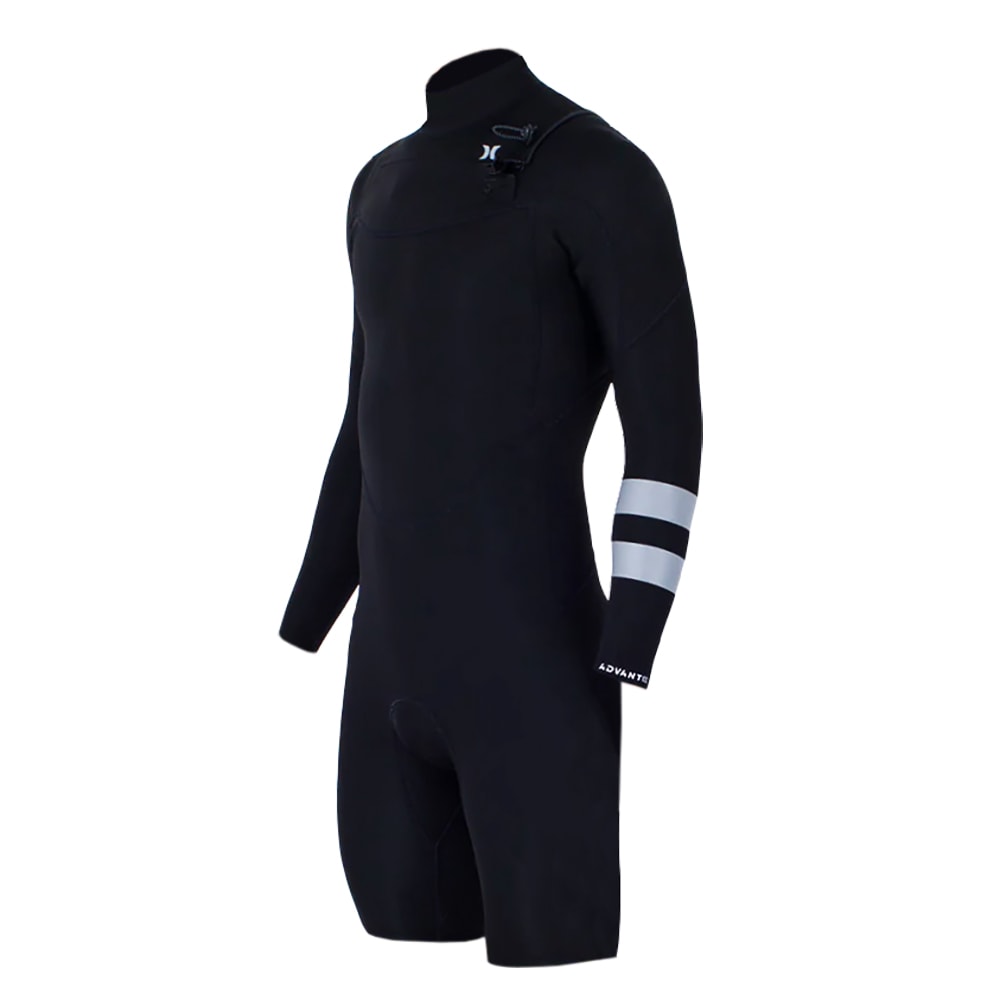 Short John Hurley Advantage 2/2mm Manga Longa Chest Zip Black Importado