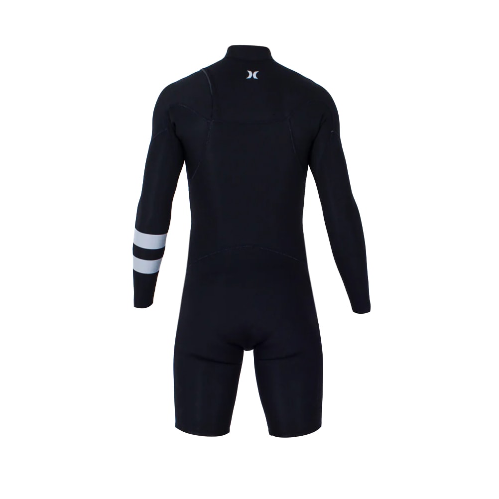 Hurley ジャーフル ADVANTAGE 2×2mm ブラック ML Short John Hurley Advantage 2/2mm Manga Longa Chest Zip Black