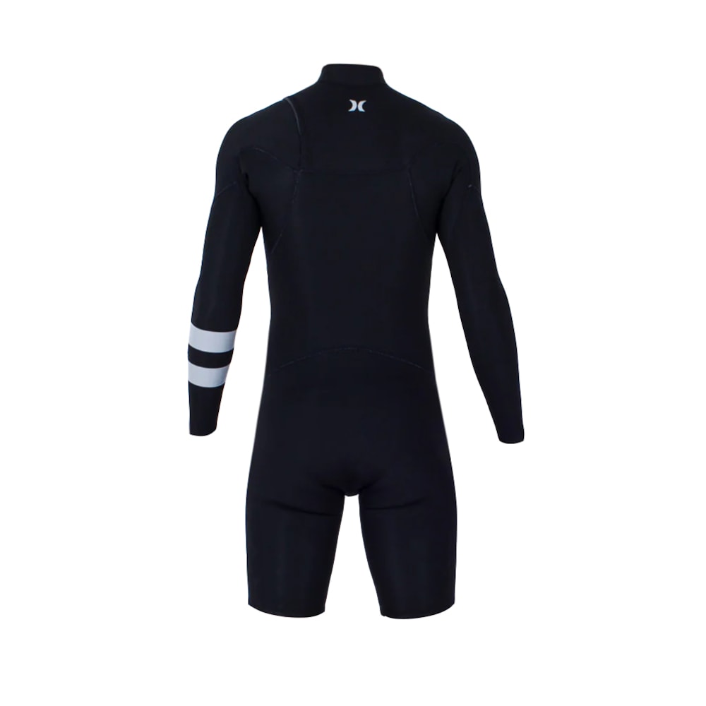 Short John Hurley Advantage 2/2mm Manga Longa Chest Zip Black Importado