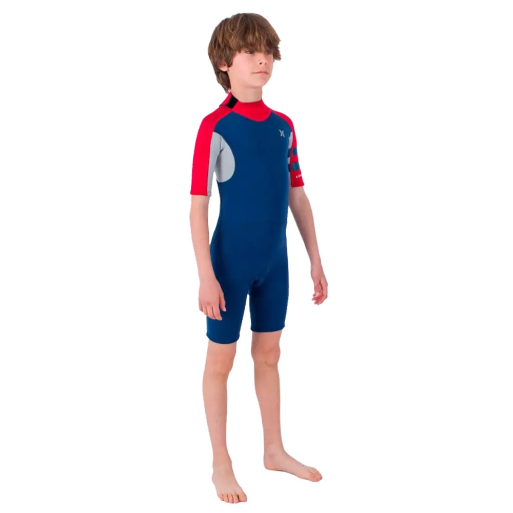 Short John Hurley Juvenil Advantage 2/2 mm Back Zip Blue Red