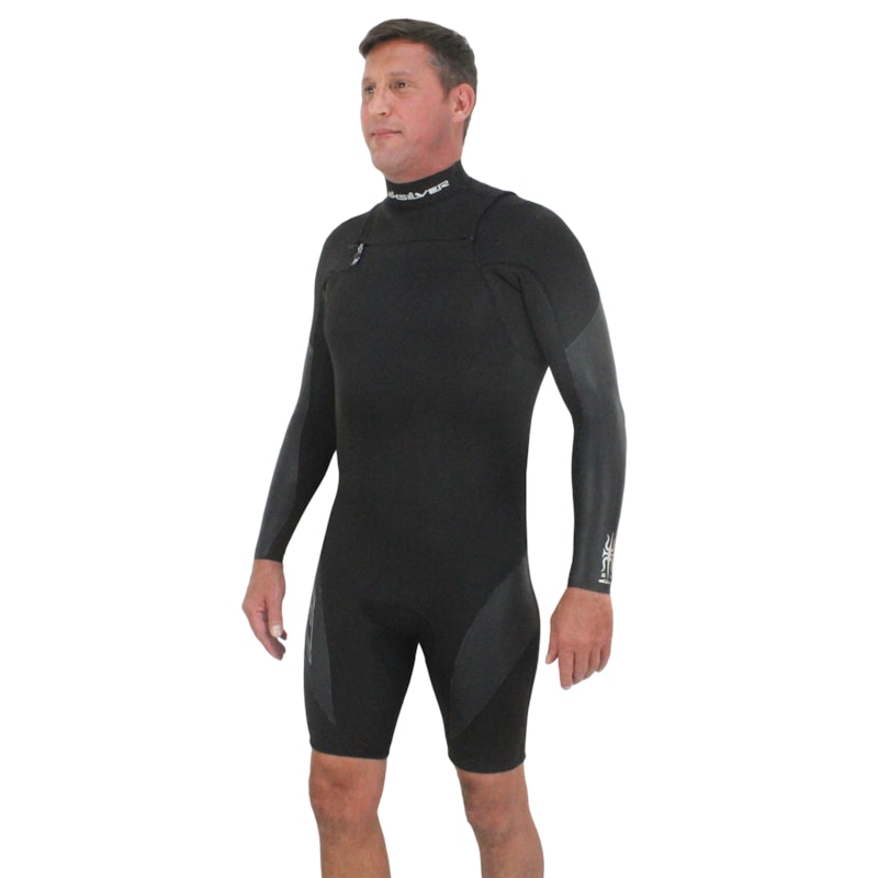 Short John Quiksilver 2/2mm Mercury Spring Chest Zip Black Importado