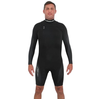 Short John Quiksilver 2/2mm Mercury Spring Chest Zip Black Importado