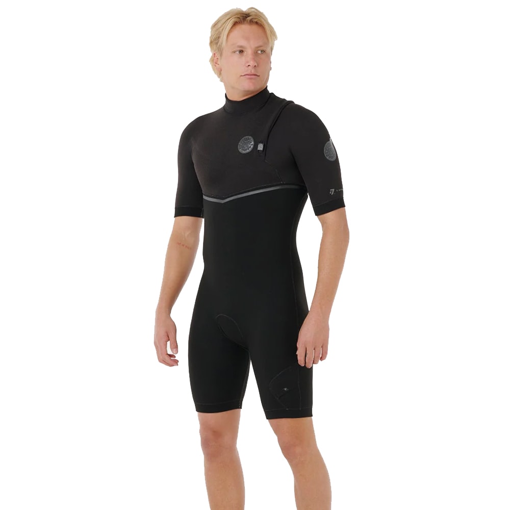 Short John Quiksilver 2/2mm Mercury Spring Chest Zip Black Importado