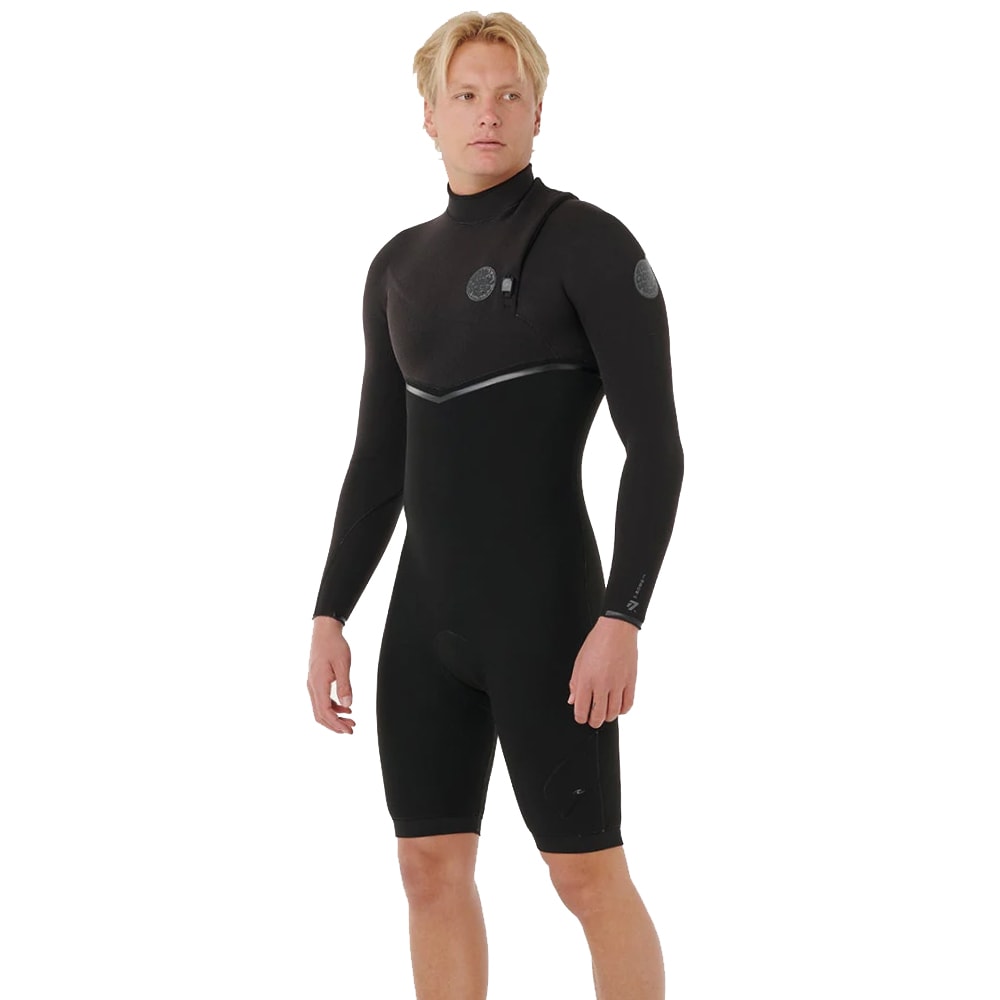 Short John Quiksilver 2/2mm Mercury Spring Chest Zip Black Importado