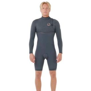Short John Rip Curl E-Bomb 2/2mm Zip Free Manga Longa Iron