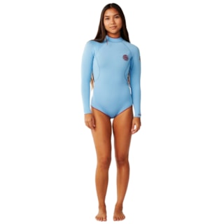 Short John Rip Curl G-Bomb 1.5mm Back Zip Light Blue