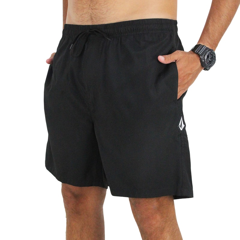 Shorts Extra Grande Volcom Solid Stone Preto
