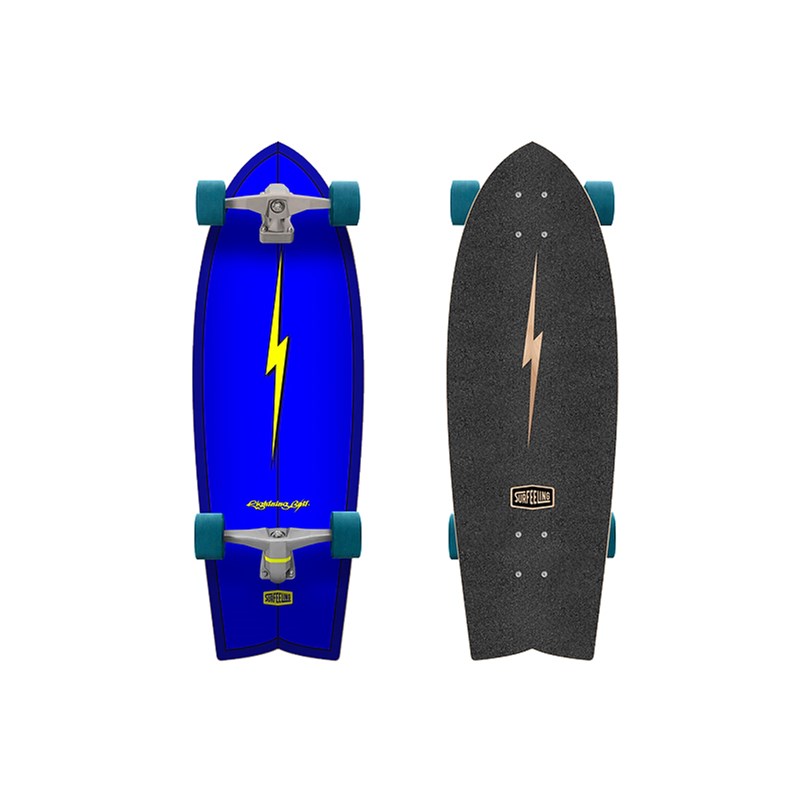 Skate Simulador de Surf Surfeeling Lightning Bolt Blue