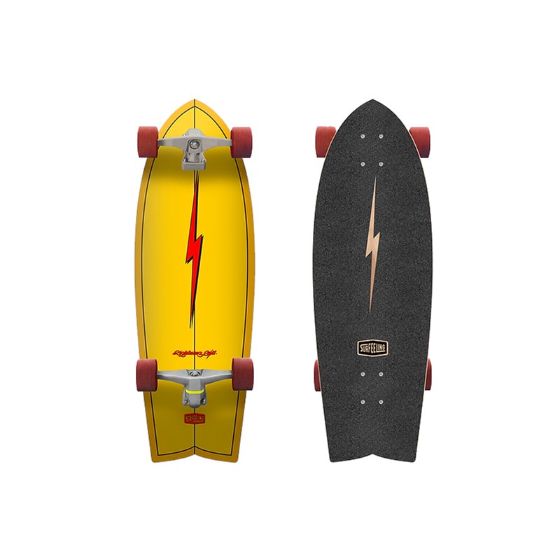 Skate Simulador de Surf Surfeeling Lightning Bolt Yellow