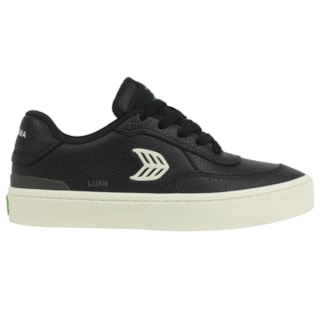 Tênis Cariuma Luan Pro Black Premium Leather Ivory Logo Importado
