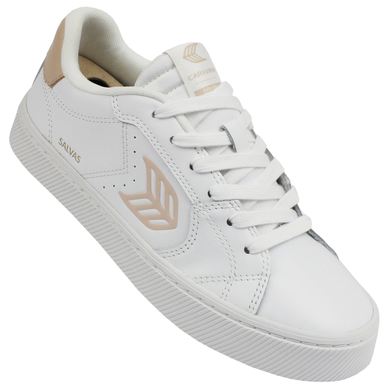 Tênis Cariuma Salvas White Leather Shifting Sand Logo Importado