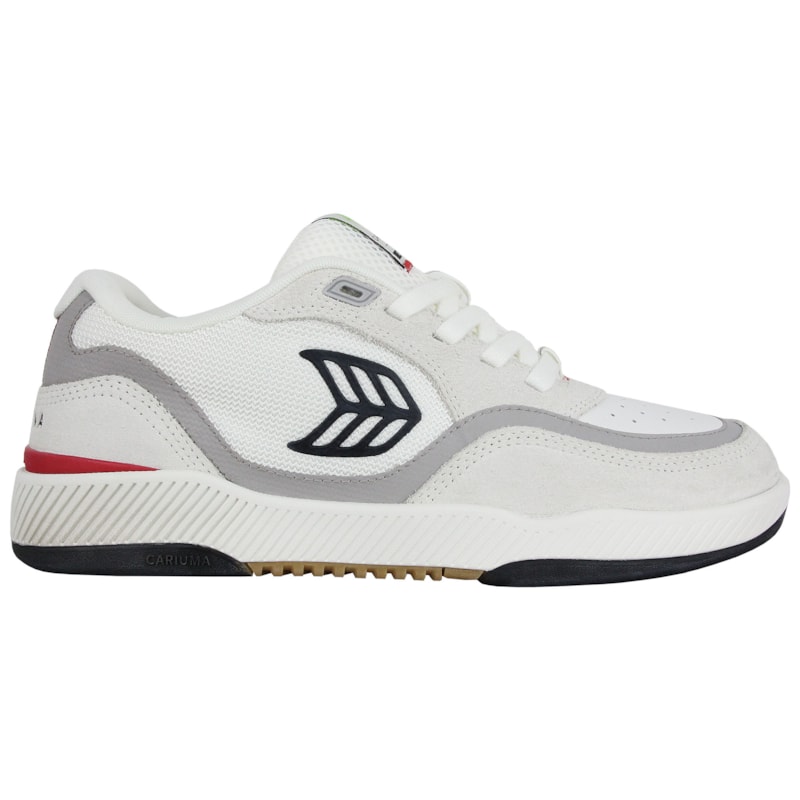 Tênis Cariuma UBA Pro Skate White Suede Off White Red