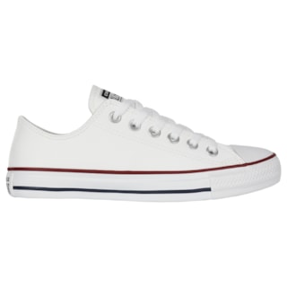 Tênis Converse Chuck Taylor All Star Branco Vermelho Marinho Couro