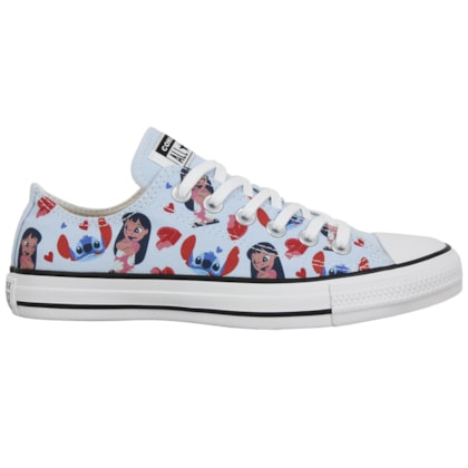 Tênis Converse Chuck Taylor All Star Disney Stitch Azul Super Lua Branco Preto