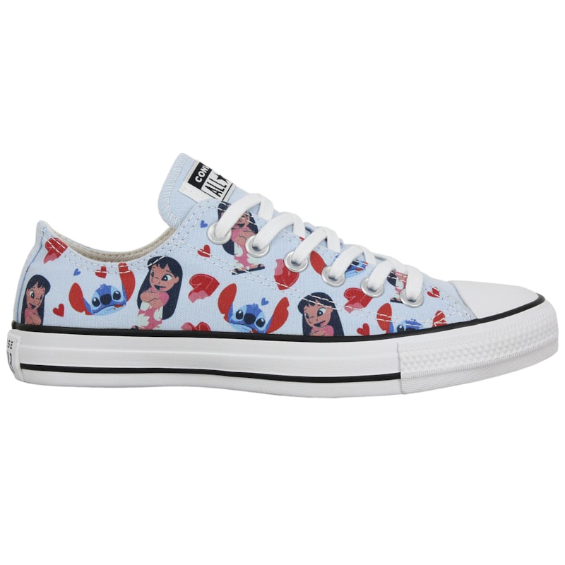 Tênis Converse Chuck Taylor All Star Disney Stitch Azul Super Lua Branco Preto
