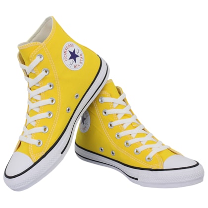 Tênis Converse Chuck Taylor All Star Hi Amarelo Preto Branco