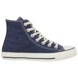 Tênis Converse Chuck Taylor All Star Hi Azul Escuro Bege Mel Amêndoa