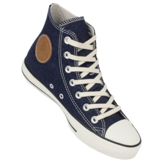Tênis Converse Chuck Taylor All Star Hi Azul Escuro Bege Mel Amêndoa