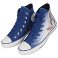 Tênis Converse Chuck Taylor All Star Hi Homem Aranha Azul Preto Branco