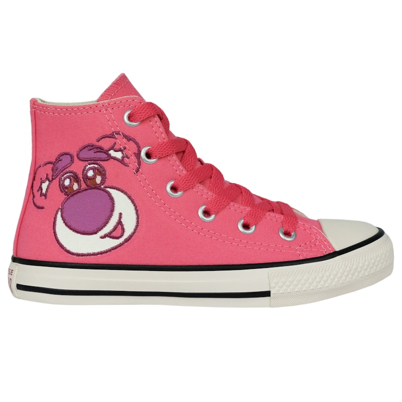 Tênis Converse Chuck Taylor All Star Hi Infantil Disney Urso Lotso Rosa Melancia Marfim Marfim