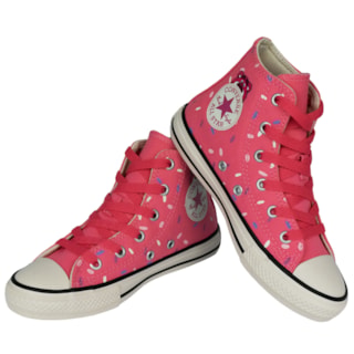 Tênis Converse Chuck Taylor All Star Hi Infantil Disney Urso Lotso Rosa Melancia Marfim Marfim