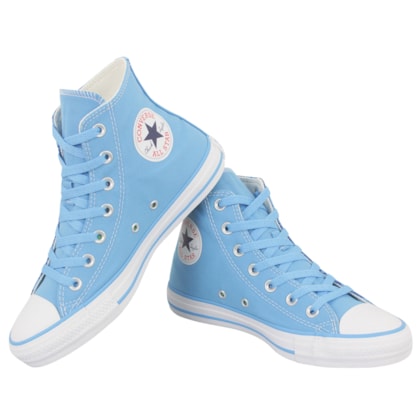 Tênis Converse Chuck Taylor All Star Hi Stitch Azul Amendoa Branco