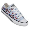 Tênis Converse Chuck Taylor All Star Infantil Disney Stitch Azul Super Lua Branco Preto