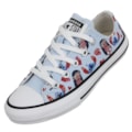 Tênis Converse Chuck Taylor All Star Infantil Disney Stitch Azul Super Lua Branco Preto